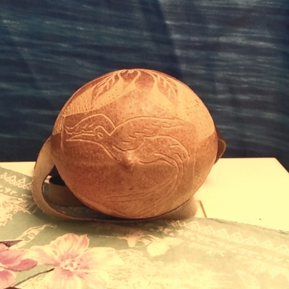 Hand Carved Coconut Crossbody Bag